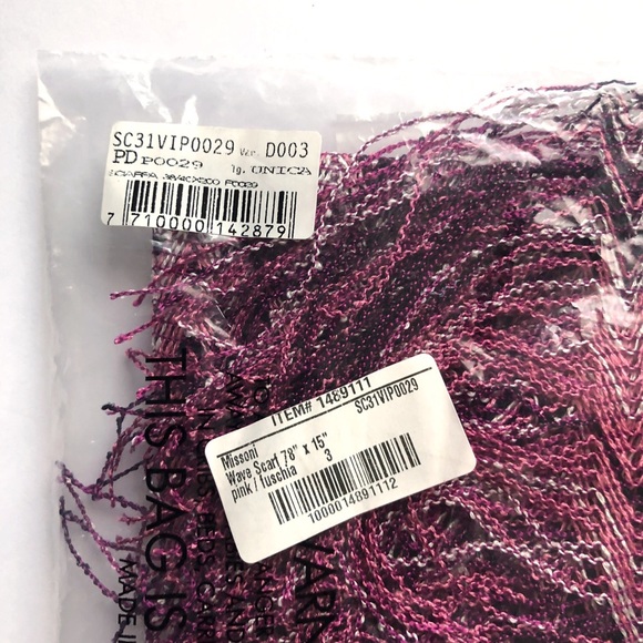 NEW Missoni Fuschia Wave Scarf - Picture 3 of 5